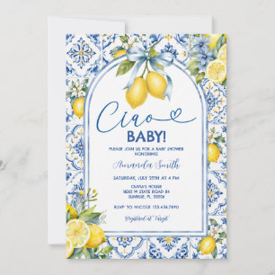 Blauwe Strik Ciao Bambino Citroen Baby Shower Kaart