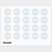Blauwe Strik Coquette Blauwe Jongen Baby Shower Be Ronde Sticker (Vel)