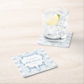 Blauwe Strik Coquette Blauwe Jongen Baby Shower Kartonnen Onderzetters (Insitu)