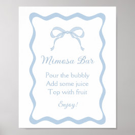Blauwe strik de knoop door bridal shower mimosa ba poster