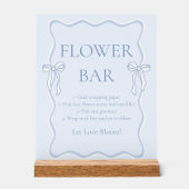 Blauwe strik de knoop door het bruidsfeest bloemen acryl bord