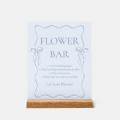 Blauwe strik de knoop doorhakken Bruids douche blo Acryl Bord (Voorkant)