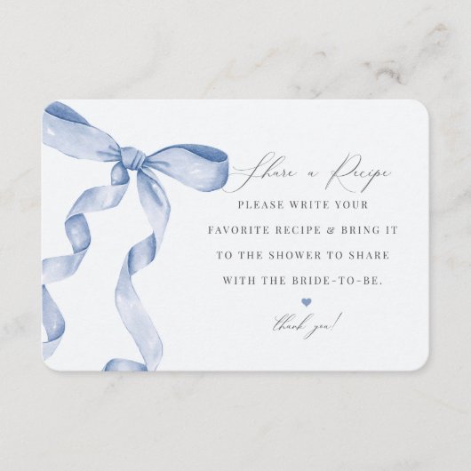 Blauwe strik De knoop vastbinden Een recept invoeg Informatiekaartje (Voorkant)