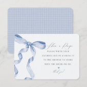 Blauwe strik De knoop vastbinden Een recept invoeg Informatiekaartje (Voorkant / Achterkant)