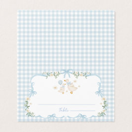 Blauwe Strik Domme Gans Jongen Baby Shower Plaatsk Kaart
