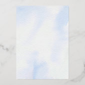 blauwe strik | Doop Folie Uitnodiging (Achterkant)