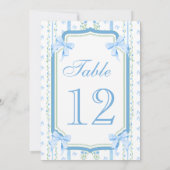 Blauwe strik Elegant  tafelnummer (Achterkant)