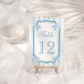 Blauwe strik Elegant Vintage Tafelnummer