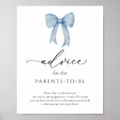 Blauwe strik en lint advies voor de ouders teken poster (Voorkant)