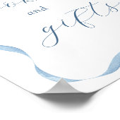 Blauwe strik en lint Boeken en geschenken teken Poster (Hoek)