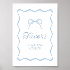 Blauwe strik favoriet poster