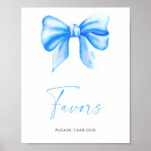 Blauwe strik - Favorieten Poster (Voorkant)