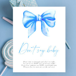 Blauwe strik - Geen baby zeggen Poster