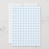 Blauwe Strik Gingham Doop Uitnodiging (Achterkant)