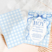 Blauwe Strik Het Is Een Jongen Feestje Kaart