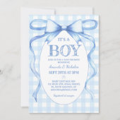 Blauwe Strik Het Is Een Jongen Feestje Kaart (Voorkant)