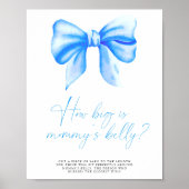 Blauwe strik - hoe groot is mama's buik spel  poster (Voorkant)
