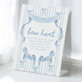 Blauwe Strik Jongen Baby Shower Strik Jacht Reclamebord Met Voetstuk