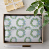 Blauwe strik Kerst Boxwood Krans Tissuepapier (Geschenk)