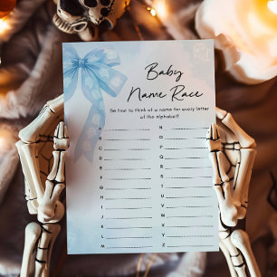 Blauwe Strik Kleine Boe Baby Naam Race Spel