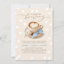 Blauwe Strik Koffie Baby Is Borrelend Baby Shower
