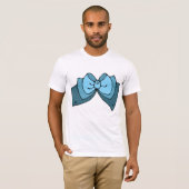 Blauwe strik Mannen T-shirt (Voorkant volledig)