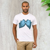 Blauwe strik Mannen T-shirt