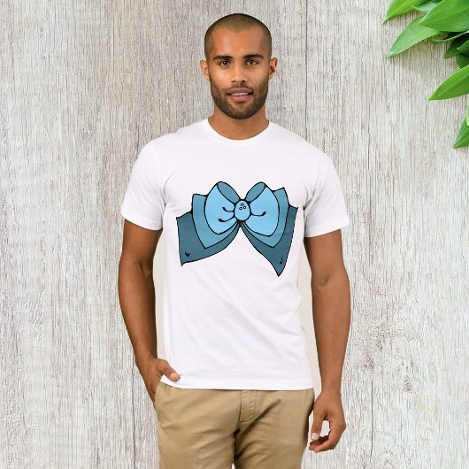 Blauwe strik Mannen T-shirt