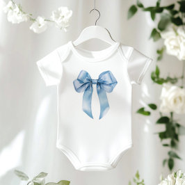 Blauwe strik minimalistische cute baby shower romper