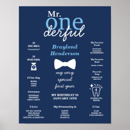 Blauwe Strik Mr Onederful Mijlpaal Poster