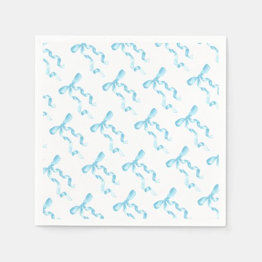 Blauwe Strik Papieren Servetten (Voorkant)