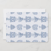 Blauwe Strik Retro Hart Coquette Cake Galentine Kaart (Achterkant)