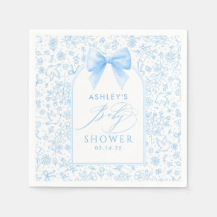 Blauwe Strik Schattige Whimsical Chinoiserie Baby Servet