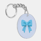 Blauwe strik sleutelhanger (Voorkant Links)