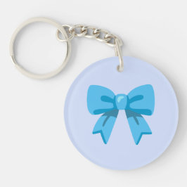 Blauwe strik sleutelhanger