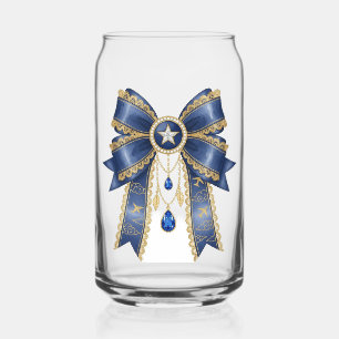 blauwe strik stijl blikvorm glas