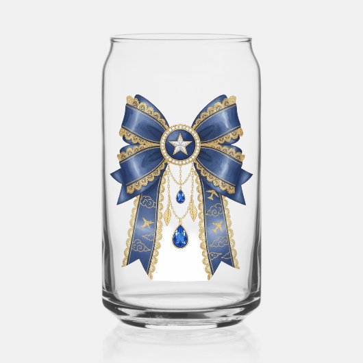 blauwe strik stijl blikvorm glas (Voorkant)
