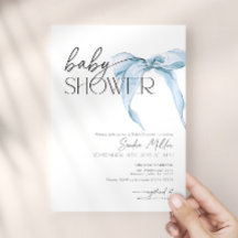 Blauwe Strik Stof Coquette Baby Shower