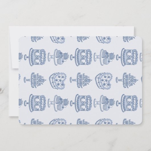 Blauwe strik Sweet 16 Hart Coquette Taart Verjaard Kaart (Achterkant)