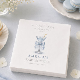 Blauwe Strik Tini One Elegante Martini Jongen Baby Servet