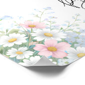 Blauwe Strik Vlinder Baby Shower Welkom Poster (Hoek)