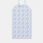 Blauwe Strik Waterverf Krans Grandmillennial Cadeaulabel (Achterkant)