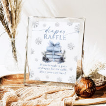 Blauwe Strik Winter Boeken Baby Shower Luier Raffl
