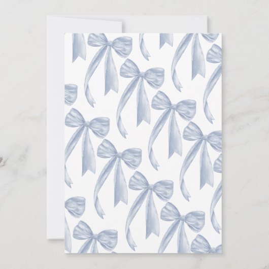 Blauwe strik Ze bindt de knoop bruids brunch Kaart (Achterkant)