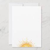 Blauwe Strik Zon Baby Shower Uitnodiging (Achterkant)