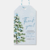 Blauwe Strikken Baby Het Is Koud Buiten Babyfeestj Cadeaulabel (Voorkant)