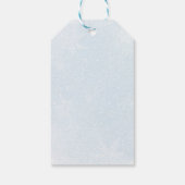 Blauwe Strikken Baby Het Is Koud Buiten Babyfeestj Cadeaulabel (Achterkant)