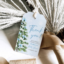 Blauwe Strikken Baby Het Is Koud Buiten Babyfeestj Cadeaulabel