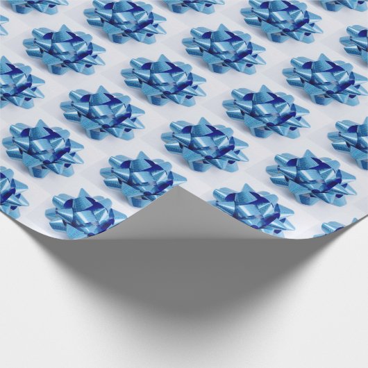 Blauwe strikken cadeaupapier (Hoek)