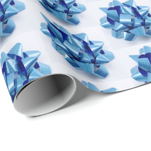 Blauwe strikken cadeaupapier (Rol Hoek)